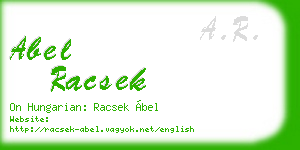 abel racsek business card