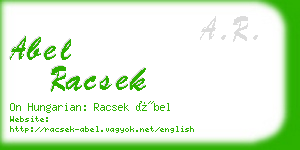 abel racsek business card